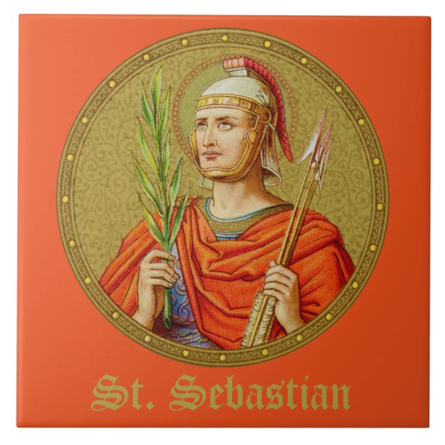 Saint Sebastian (SNV 24) (Round Image) Tile 1 Kakelplatta (Framsidan)
