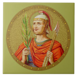 Saint Sebastian (SNV 24) (Round Image) Tile 2 Kakelplatta