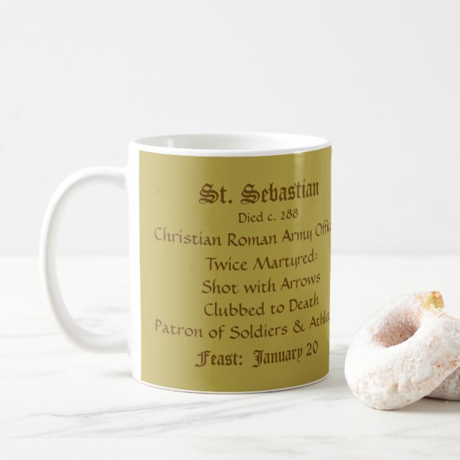 Saint Sebastian (SNV 24) (Square) Kaffe Mugg 1a (Med munk)