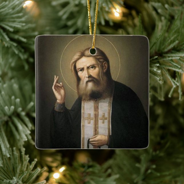 Saint Seraphim av Sarov Ceramic Ornament (Träd)