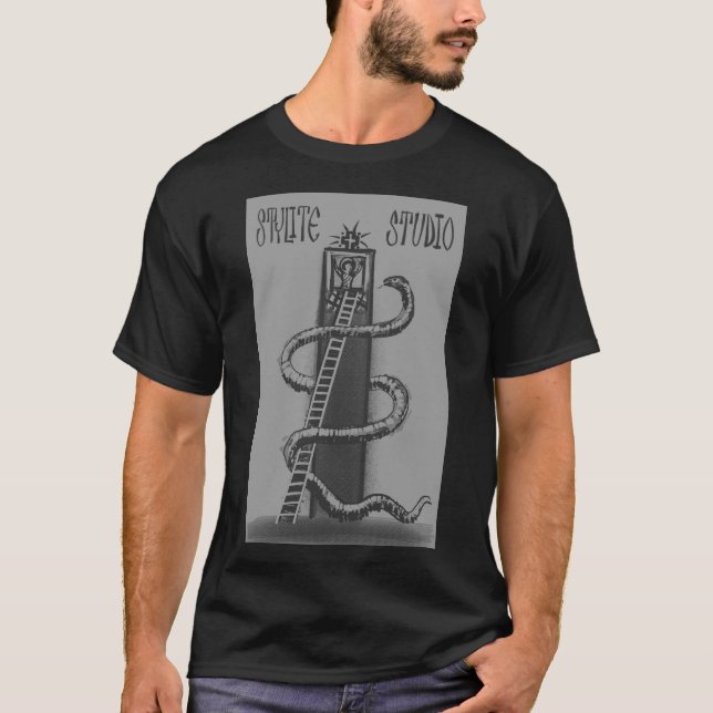 Saint Simeon Stylit med logotyp T Shirt (Framsida)