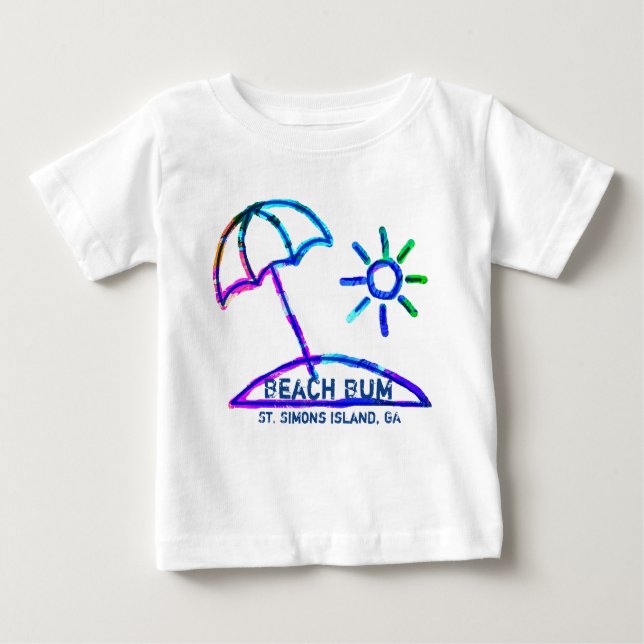 Saint Simons Island GA baby t-shirt (Framsida)