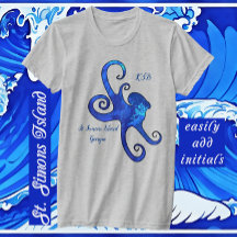 Saint Simons Island GA Brilliant Blue Octopus