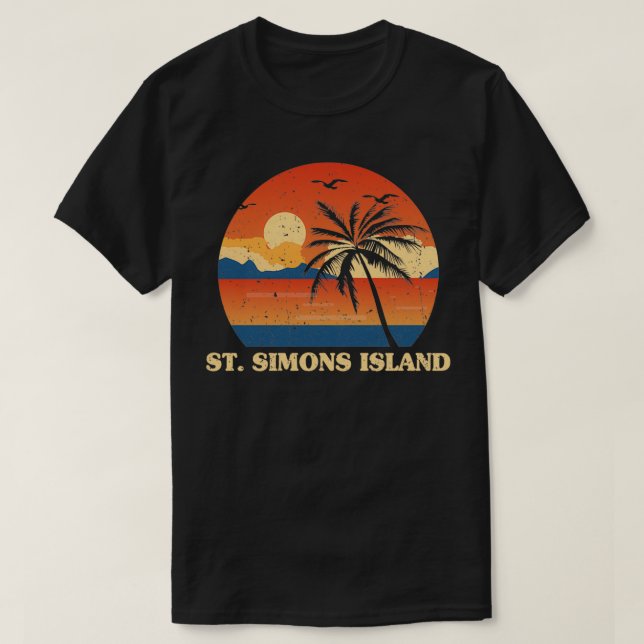 Saint Simons Island Georgia GA Summer St T Shirt (Design framsida)
