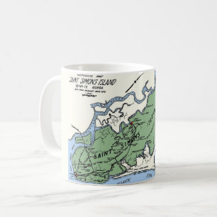 Saint Simons Island Karta Mugg