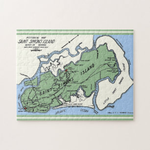 Saint Simons Island Karta Pussel