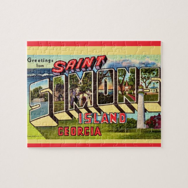 Saint Simons Island Retro Pussel (Horisontell)