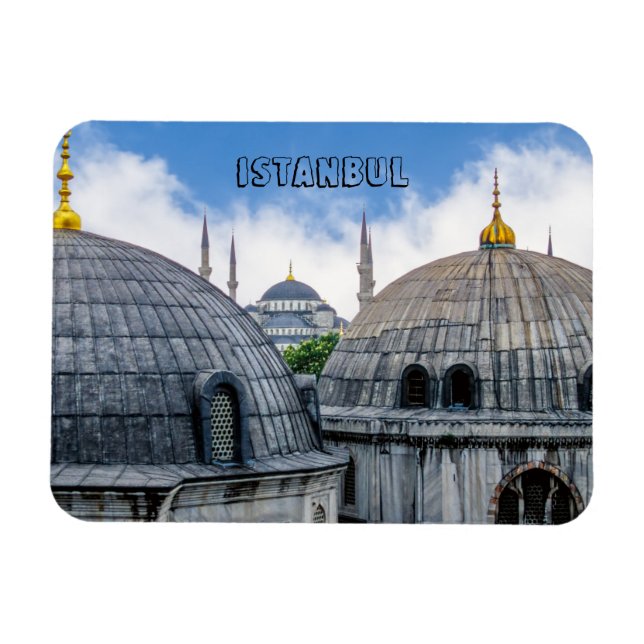Saint Sophie Cathedral och Blue Mosque - Istanbul Magnet (Horisontell)