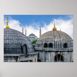 Saint Sophie Cathedral och Blue Mosque - Istanbul Poster