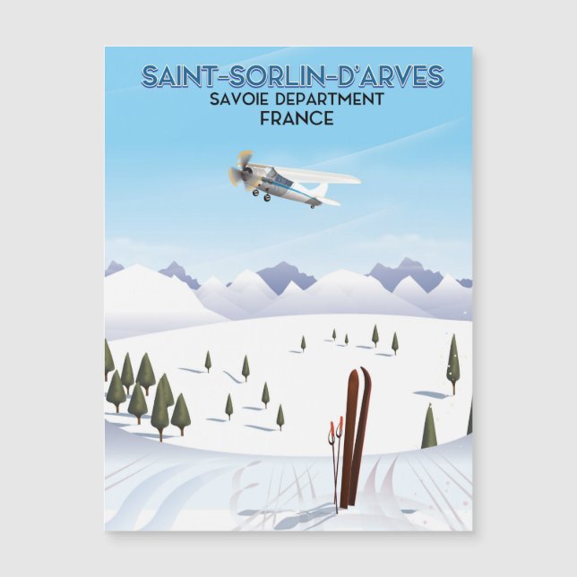 Saint-Sorlin d'Arves Frankrike ski poster (Framsida)