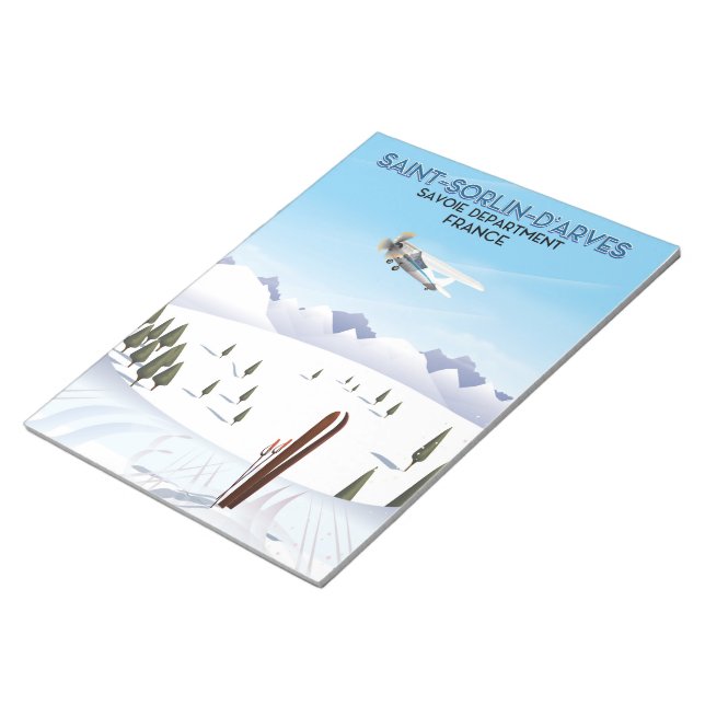 Saint-Sorlin d'Arves Frankrike skidposter Anteckningsblock (Vinklad)