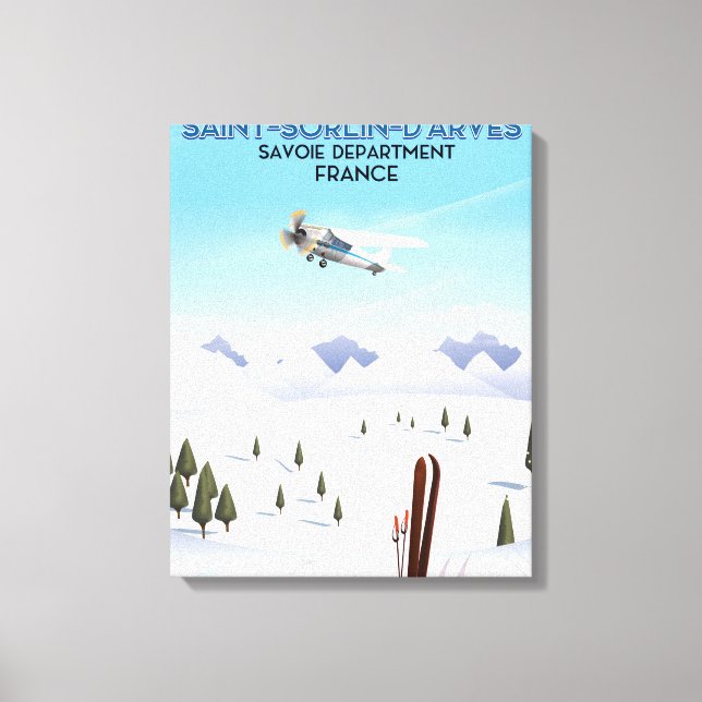 Saint-Sorlin d'Arves Frankrike skidposter Canvastryck (Framsida)