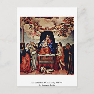 Saint St. Anthony Abbate av Lorenzo Lotto Vykort