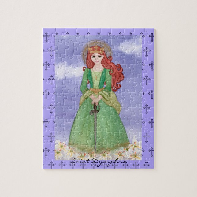 Saint St. Dymphna Jigszawa Puzzle Gift Pussel (Vertikal)