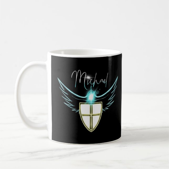 Saint St Michael Catholic Archangel Angel Kaffemugg (Vänster)