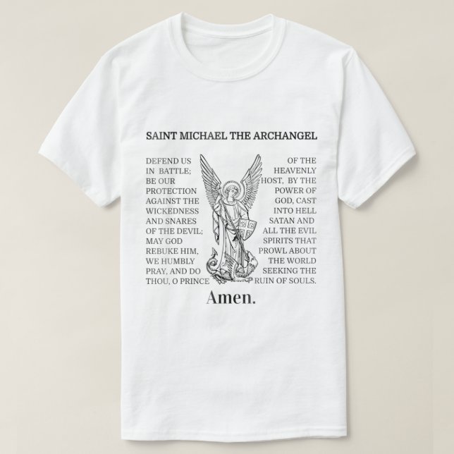 Saint St Michael Prayer T Shirt (Design framsida)
