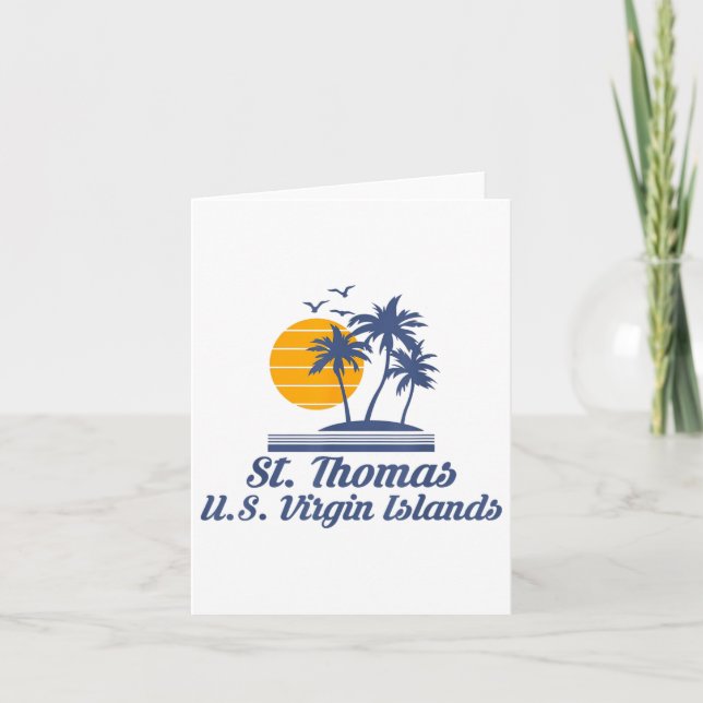 Saint St Thomas USA Jungfruöarna Strand Karibien  Kort (Framsida)