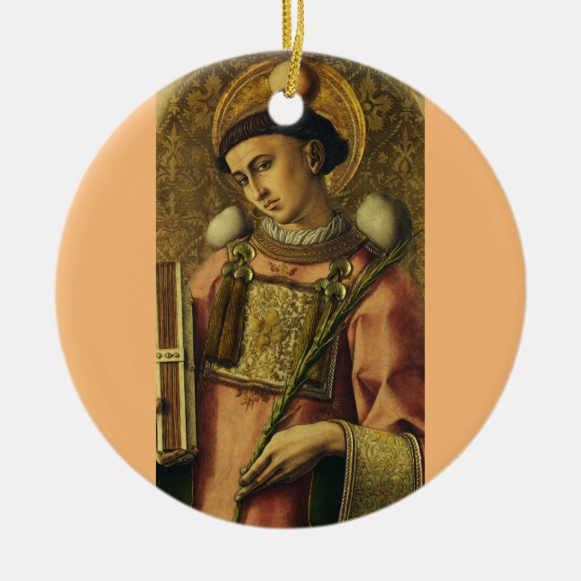 Saint Stephen Apostle vid Seventy Protomartyr Julgransprydnad Keramik (Framsidan)