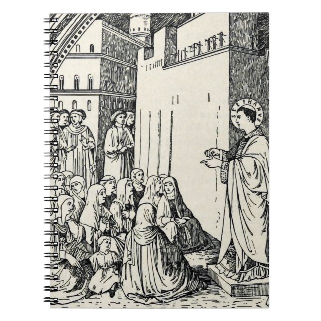 Saint Stephen Preaching av Fra Angelico Anteckningsbok (Framsidan)