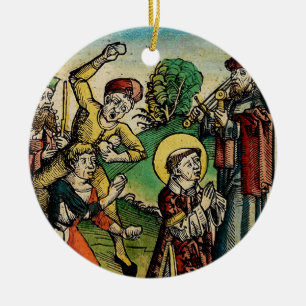 Saint Stephen Protomartyr First Martyr Julgransprydnad Keramik