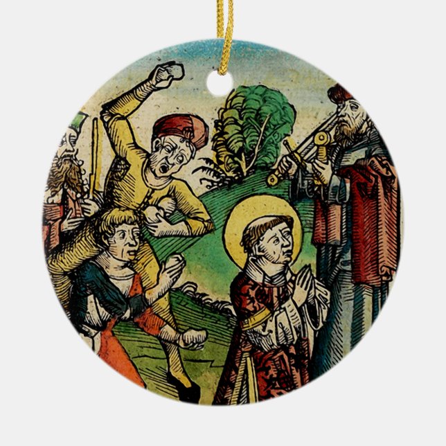 Saint Stephen Protomartyr First Martyr Julgransprydnad Keramik (Framsidan)