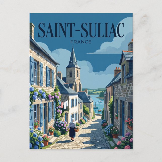 Saint-Suliac Frankrike Vykort (Framsida)