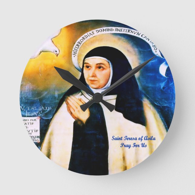 Saint Teresa av Avila Rund Klocka (Framsida)