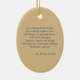 Saint Teresa of Avila (SAU 28) Oval Julgransprydnad Keramik