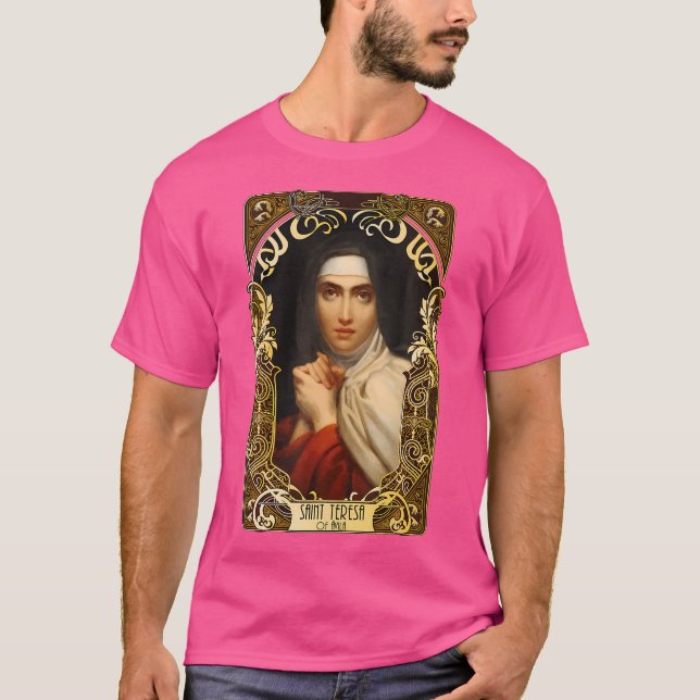 Saint Teresa of Avila Women Läkare of the Church T Shirt (Framsida)