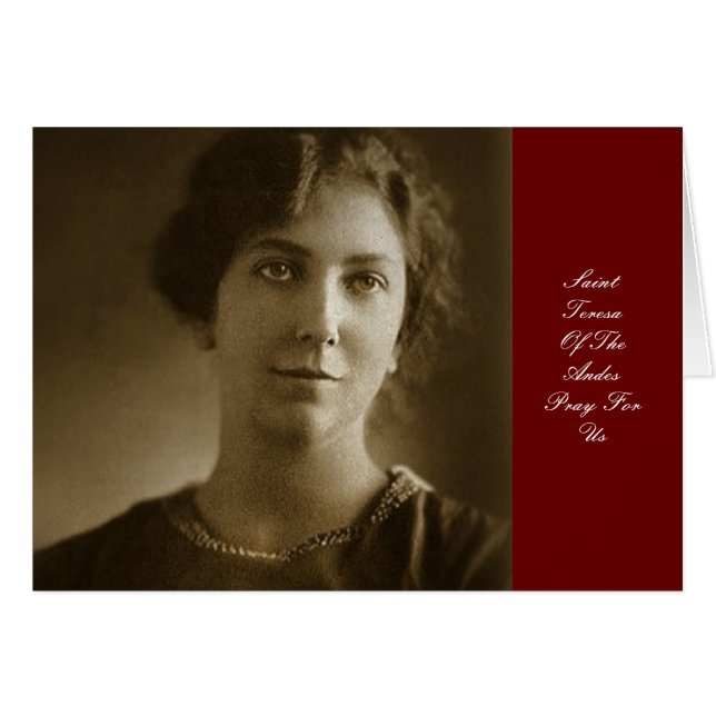 SAINT TERESA OF THE ANDEPRAY FOR US HÄLSNINGSKORT (Framsidan Horizontal)