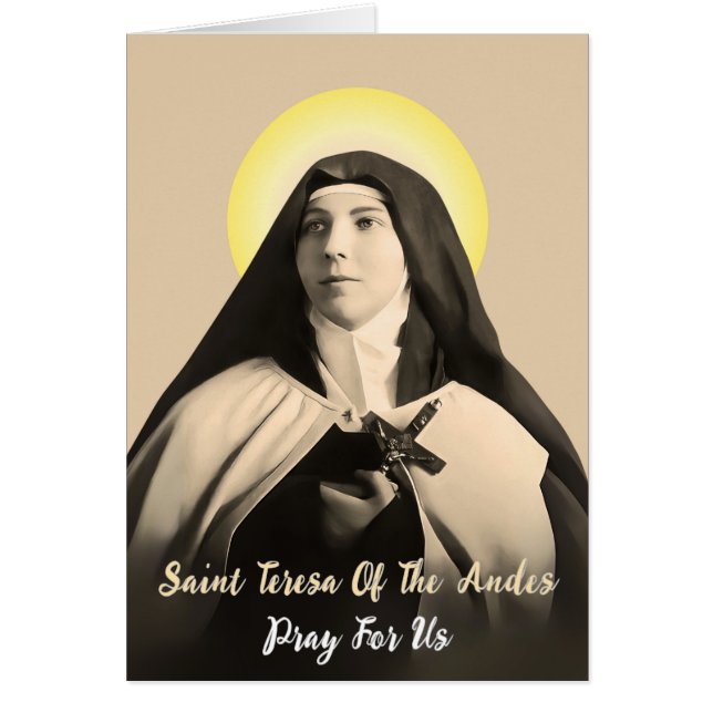 SAINT TERESA OF THE ANDES HÄLSNINGSKORT (Framsidan)