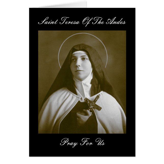 SAINT TERESA OF THE ANDES HÄLSNINGSKORT (Framsidan)