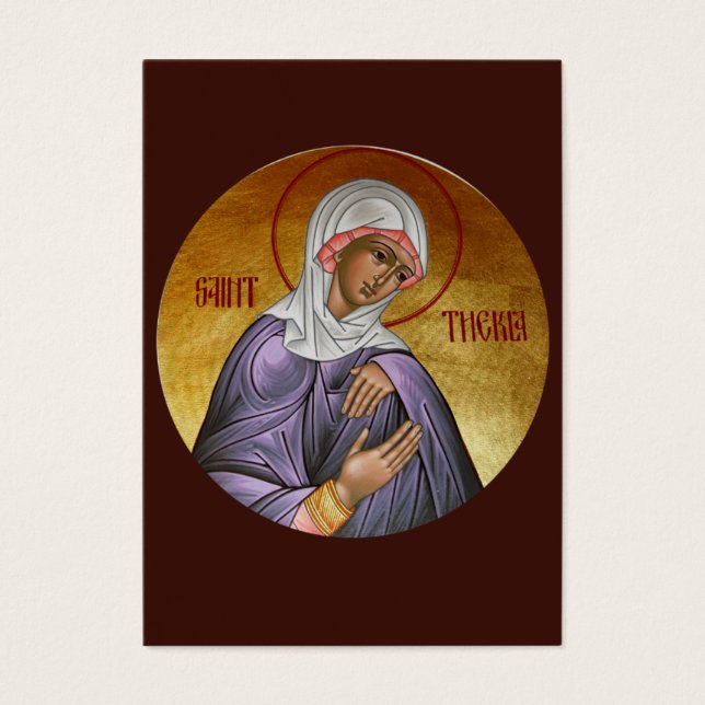 Saint Thekla Mini-Prayer-kort Visitkort (Framsidan)