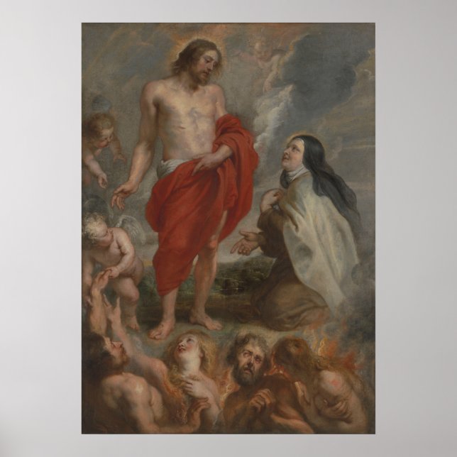 Saint Theresa Ávila Interceding för Bernardino Poster (Framsidan)