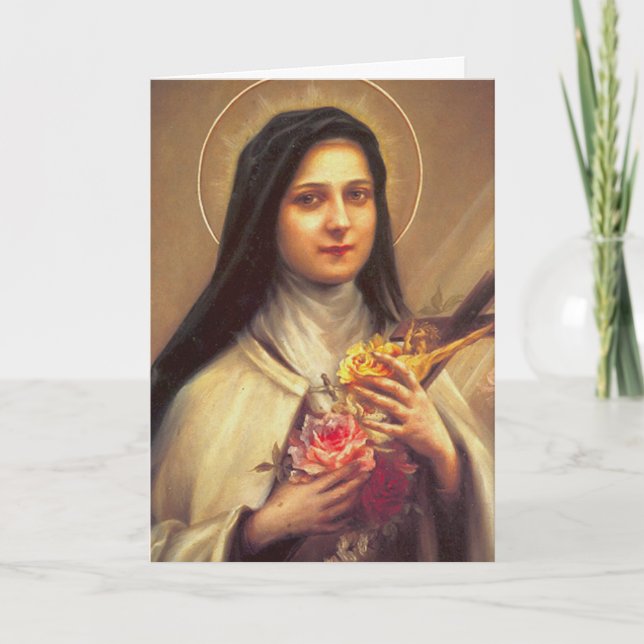 Saint Therese Andlig Bouquet Prayer-kort Kort (Framsida)