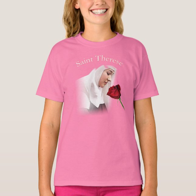 Saint Therese Girls T Shirt (Framsida)