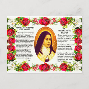 Saint Therese, Jesus lilla blomma Vykort