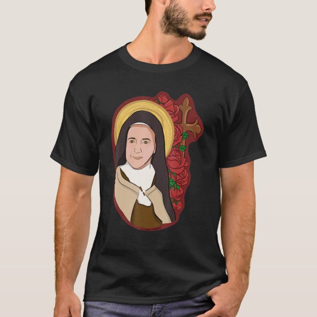Saint Therese Lisieux Kids Little Flower Ro Cath T Shirt (Framsida)