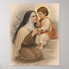 Saint Thérèse med Jesusbarnet Katolska Poster