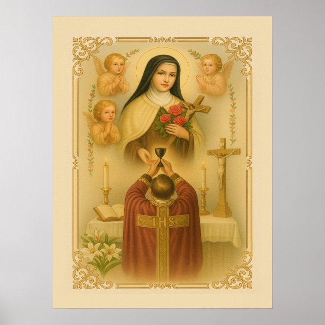 Saint Thérèse of Lisieux katolska präst i Mass Poster (Framsidan)