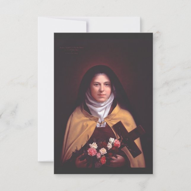 Saint Therese of Lisieux Tack Kort (Framsida)