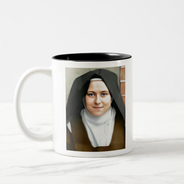 saint therese of lisieux Två-Tonad mugg (Vänster)