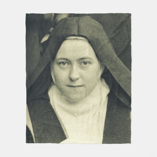 Saint Therese of the Child Jesus and Heliga Ansikt Fleecefilt (Framsidan)