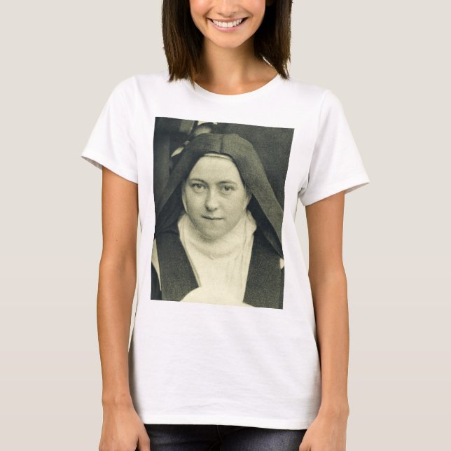 Saint Therese of the Child Jesus and Heliga Ansikt T Shirt (Framsida)