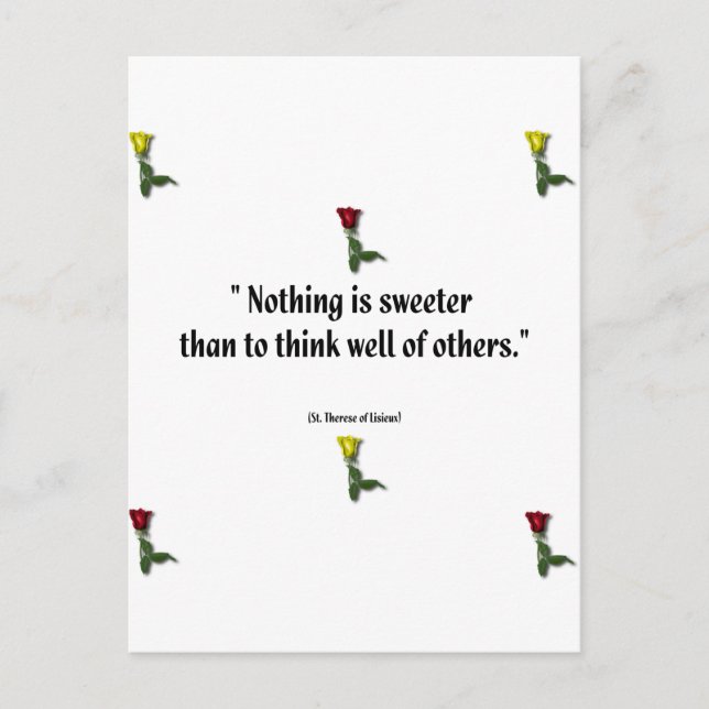 Saint Therese Quote 1 Vykort (Framsida)