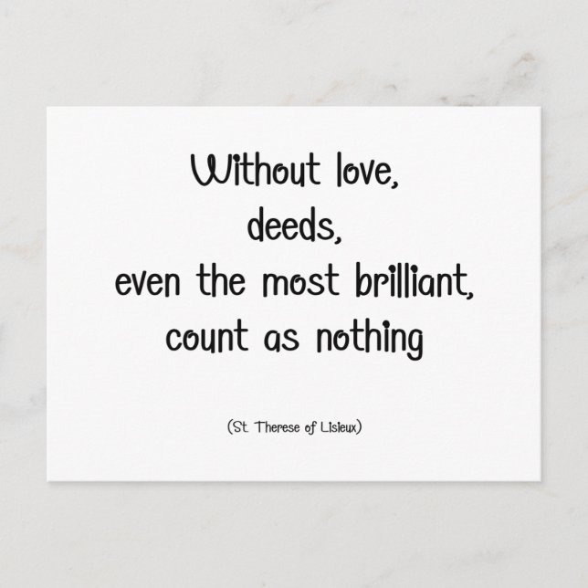 Saint Therese Quote Vykort (Framsida)