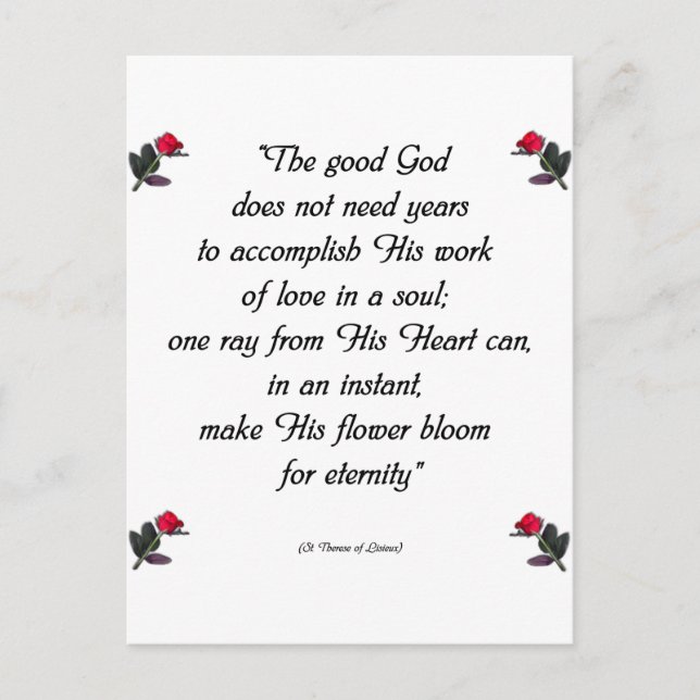 Saint Therese Quote Vykort (Framsida)