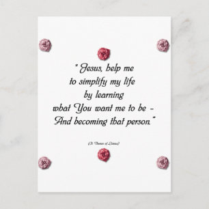 Saint Therese Quote Vykort