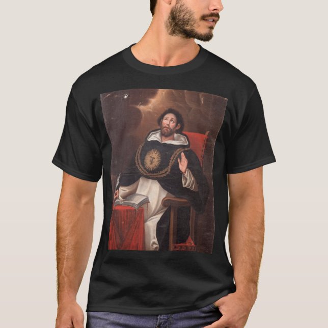 Saint Thomas Aquinas By Luis Munoz Lafuente T Shirt (Framsida)