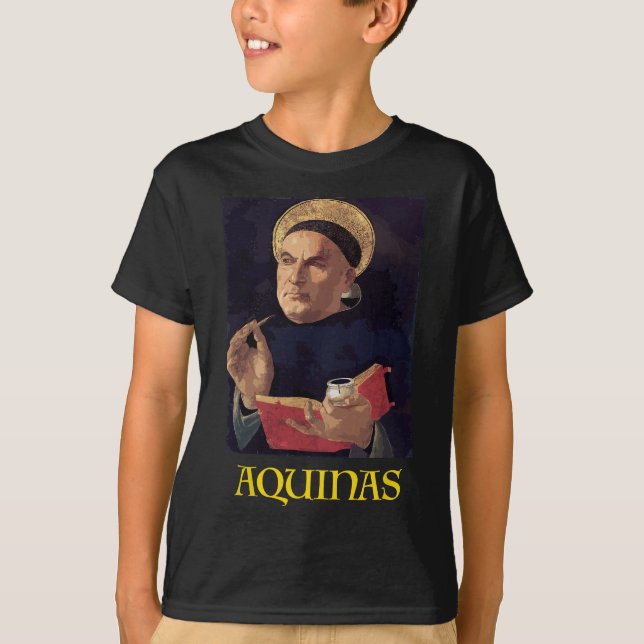 Saint Thomas Aquinas Painting Catholique T Shirt (Framsida)